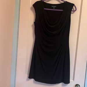 Black cocktail dress Ralph Lauren size 12 stretch knit